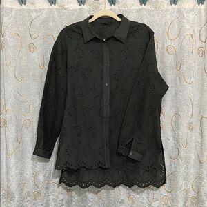 🫒Adrianna Papell Deep Olive GreenBoxy Button Down Shirt🫒